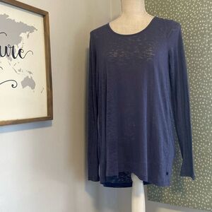 Lululemon Blue Lightweight Opaque Open Back Long Sleeve Athletic Tee Size Medium